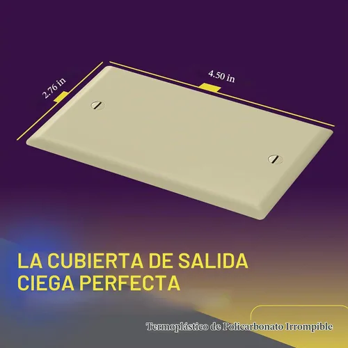 Vista 3 de ENERLITES Paquete de 5 placas de pared en blanco sin tornillos, cubiertas Seguridad infantil, acabado moderno y limpio, tamaño estándar, cubierta