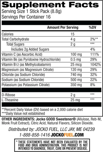 Vista 3 de Jocko Fuel Hydrate Electrolytes Powder Packets Bundle (Fruit Punch + Island Orange) - Paquetes amplificadores de hidratación para recuperación