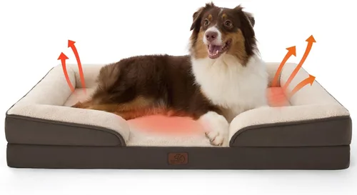 Vista 93 de Bedsure Cama ortopédica para perros de tamaño mediano – Cama lavable para perros medianos y gatos, impermeable, cómodo sofá para mascotas con funda