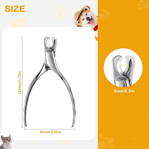 Vista 6 de BEZOX Cortaúñas para mascotas, cortador de uñas de acero inoxidable entero con mango antideslizante, cortadores de uñas para perros pequeños