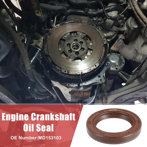 Vista 2 de uxcell 2 unids sello de aceite del cigüeñal del motor apto para Mitsubishi Eclipse 1990-2012 para Mitsubishi Lancer 2002-2007 goma duradera marrón