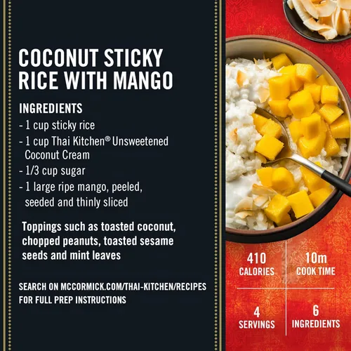 Vista 9 de Thai Kitchen crema de coco sin azúcar y sin gluten, 13.66 onzas líquidas