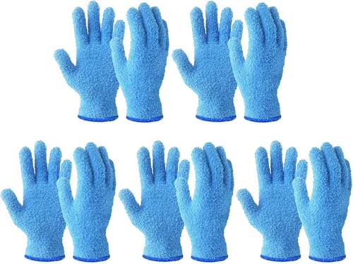 Vista 15 de Guantes de microfibra para quitar polvo de plantas de Evridwear reutilizables, guante de limpieza de hojas para plantas de interior, persianas