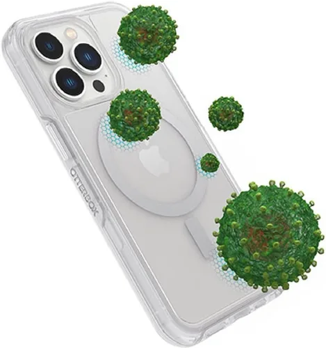 Vista 6 de OtterBox Symmetry Series + - Funda antimicrobiana transparente con MagSafe para iPhone 13 Pro, polvo de estrellas