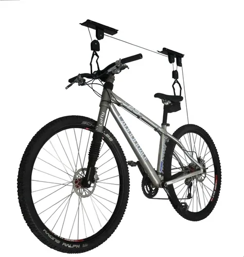 Vista 6 de Bike Hanger - Overhead Hoist Pulley System with 100lb Capacity for Bicycles or Ladders - Secure Garage Ceiling Storage by Rad Sportz