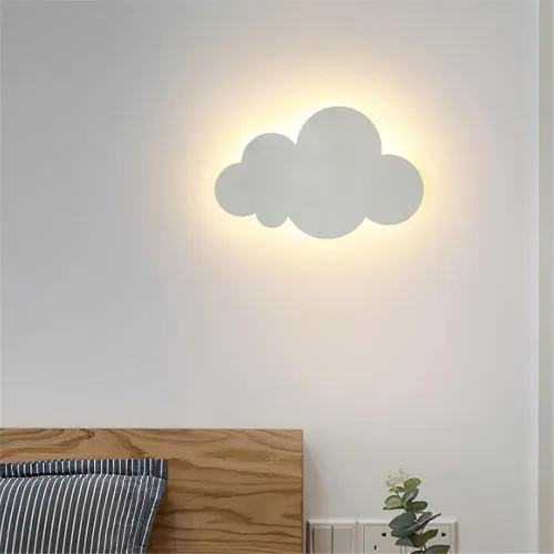 Lámpara de pared de nube para niña, niño, caricatura, dormitorio, mesita de noche, lámpara decorativa de pared, personalidad creativa, arte para