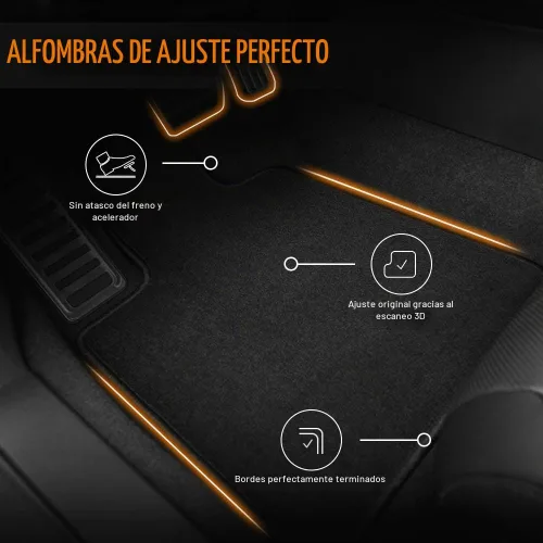 Vista 5 de Tapete de nailon para automóvil para Mazda 3 2010-2013, negro, 4