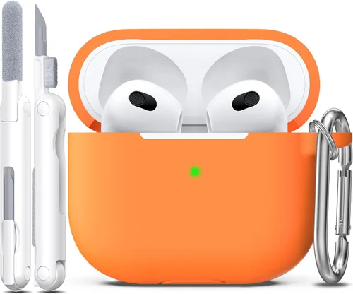 Vista 103 de Funda para AirPods con llavero, protección completa, de silicona, accesorios para AirPods, funda para chicas con estuche de carga inalámbrico