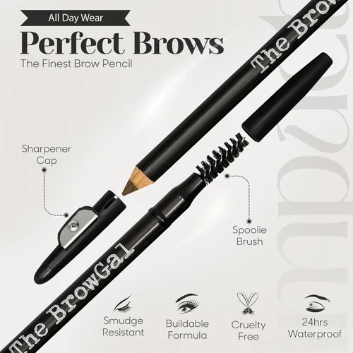 Vista 3 de The BrowGal Lápiz de cejas flaco, negro, 0.04 onzas