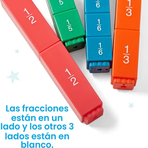 Vista 5 de Hand2mind - Juego de cubos de torre de arcoíris de fracciones, equivalencia de fracciones, materiales de bloques matemáticos Montessori para niños
