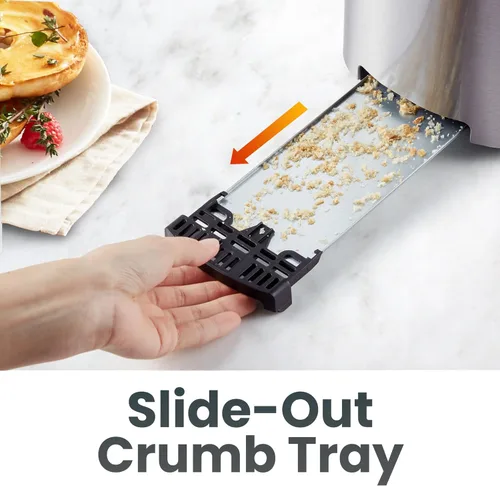 Vista 5 de Elite Gourmet ECT4123X Tostadora de 4 Rebanadas de Ranura Larga, Ranuras Extra Anchas de 1.5" y 5.1" de Profundidad, Funciones de Bagel