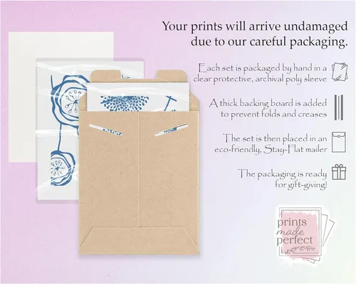 Vista 3 de Mid Century Modern Wall Art Prints - Botanical Abstract Pattern Wall Decor - Collage Set of 9 – 5x7 - Unframed (Blue)