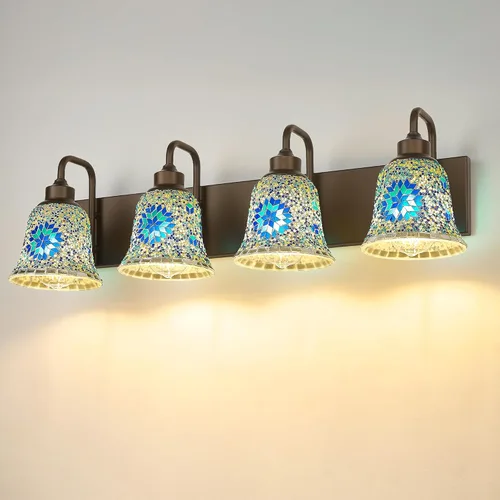 Vista 27 de zeyu Accesorios de Iluminación para Baño en Bronce Aceitado, Lámpara de Tocador de Baño de 2 Luces, Apliques de Pared Estilo Granja de 12.5 Pulgadas