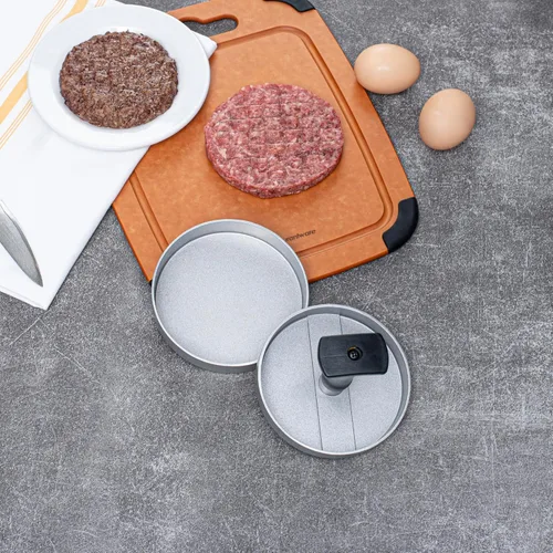 Vista 6 de Restaurantware Met Lux - Prensa de hamburguesas de 4.4 x 3.5 pulgadas, 1 máquina de hamburguesas antiadherente, resistente con asa, molde de prensa
