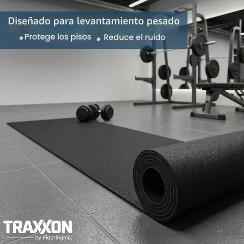 Vista 6 de Rollo de piso de goma resistente de 1/4" de espesor de Floor Inc Tapetes de piso de goma reciclada flexibles para gimnasio en casa Tapete