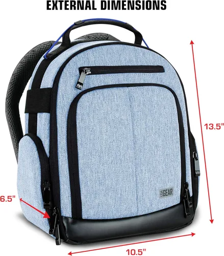 Vista 9 de USA GEAR Funda para auriculares VR, mochila de realidad virtual con compartimentos interiores personalizables compatibles con Oculus Quest 2 VR