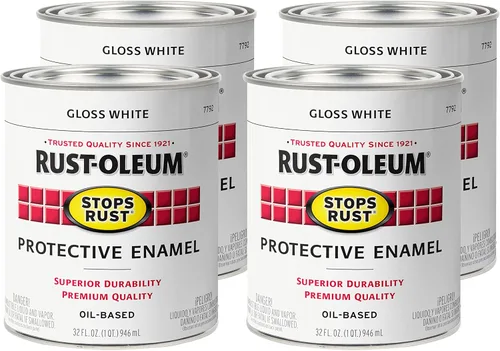 Vista 17 de Rust-Oleum 7770502-2PK - Pintura anti-óxido para aplicación con brocha, cuarto de galón, almendra brillante, (paquete de 2)
