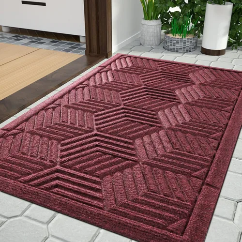 Vista 13 de Yimobra Tapetes para puerta de exteriores, 29.5 x 17 pulgadas, impermeables, para todas las estaciones, para entrada de puerta delantera