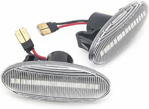Vista 4 de Luces de marcador laterales LED Luz de señal de giro dinámica para Nissan Qashqai J10 X-trail T31 Cube Juke Leaf Micra Micra K13 Note E11 (blanco)