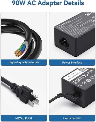 Vista 3 de Cargador USB-C Chromebook de 45 W compatible con laptop HP Chromebook Dell Latitude/XPS Acer Asus Lenovo Samsung; adaptador de corriente universal