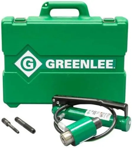 Vista 13 de Greenlee 7306SB Kit de punzón hidráulico de 11 toneladas con bomba de mano, carnero, punzones de 1/2" a 2" Slug-Buster, troqueles y pernos
