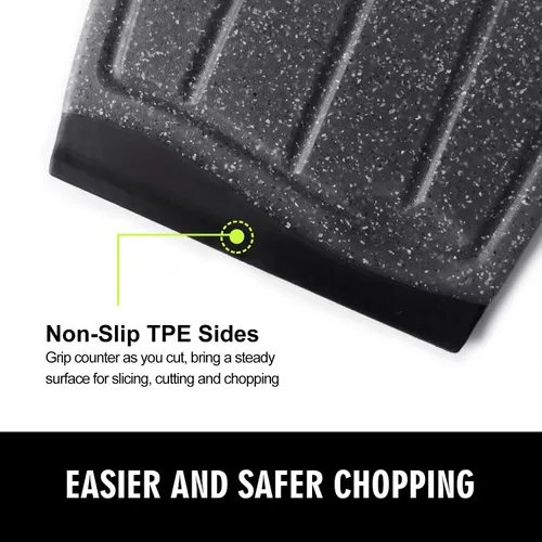 Vista 5 de Mini tabla de cortar, plástico de 7.48 pulgadas, bordes antideslizantes, múltiples ranuras para jugos, apta para lavavajillas, sin BPA, mango