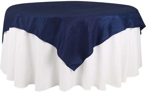 Vista 7 de Efavormart - Mantel cuadrado de tafetán arrugado de acordeón beige de 72 x 72 pulgadas