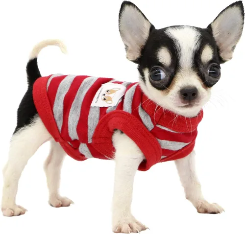 Vista 13 de Lophipets camisas para perros pequeños 100% algodón a rayas para cachorros perros Chihuahua