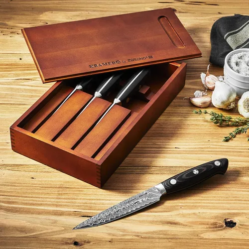 Vista 3 de ZWILLING KRAMER - Juego de cuchillos para carne, 4 piezas, colección EUROLINE Stainless Damascus