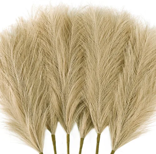 Vista 26 de Arreglo de 6 Piezas de Hierba de Pampa Sintética - 18 Pulgadas/45cm de Pasto Artificial Esponjoso y Pomposo para Decoración Boho Chic del Hogar