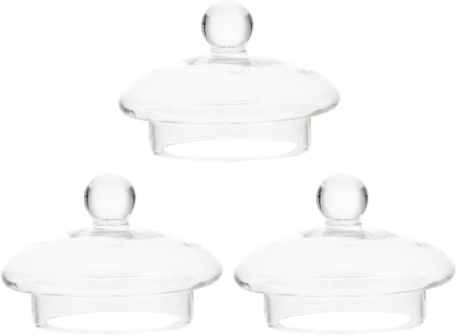 DOITOOL 3 tapas de vidrio de repuesto para tetera de vidrio, tapas transparentes de repuesto, tapa de tetera, dispensador de bebidas, tapa de taza,