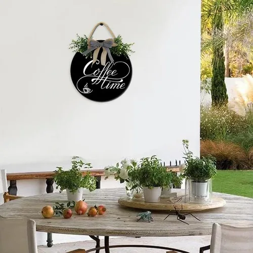 Vista 6 de Letrero de madera rústica para cafetería, decoración de pared, para inauguración del hogar, cafetería, cafetería, estación de café, 11 pulgadas