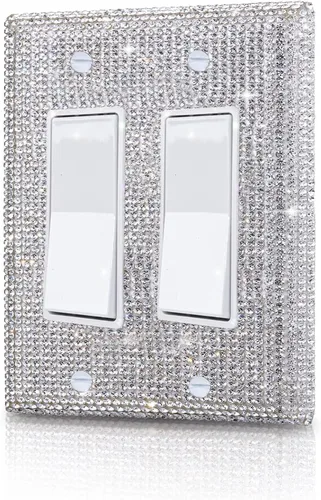 Vista 36 de Gaocai 1 pieza Placas de pared con diamantes de imitación brillantes Cubierta de interruptor de luz Placa decorativa de pared con palanca única