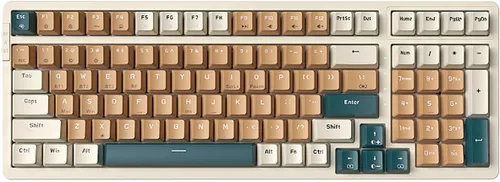 Vista 8 de Merdia Teclado Mecánico Inalámbrico, Teclados de Juego de Modo Triple 2.4G/USB-C/BT 100 Teclas Retroiluminadas en Azul Hielo, Teclado