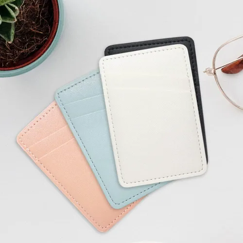 Vista 6 de Cartera de teléfono adherente, soporte de cuero para tarjetas de teléfono, soporte para tarjeta de crédito para funda compatible con iPhone, Samsung