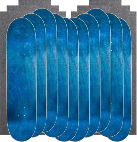 Vista 4 de Cal 7 Tablas de patineta en blanco con agarre, juego de 10