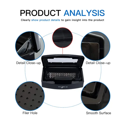 Vista 5 de Machine-Ya Bandeja de esterilización de plástico, caja de esterilización, bandeja esterilizadora de herramientas de arte de uñas, bandeja