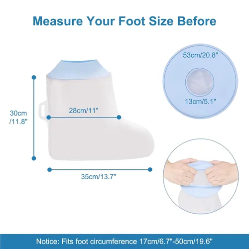 Vista 3 de Foot Cast Shower Cover Waterproof Foot Cover for Shower after Surgery Reusable Watertight Cast Protector for Ankle to Keep Wounds & Bandages Dry