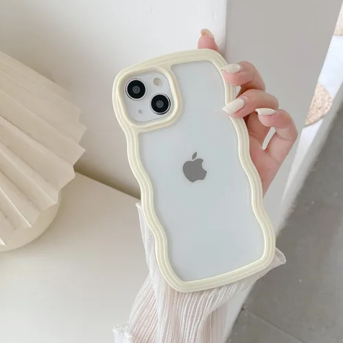 Vista 60 de QLTYPRI Funda compatible con iPhone 7/8/SE, bonita funda transparente con marco ondulado rizado para niñas y mujeres, funda protectora de TPU