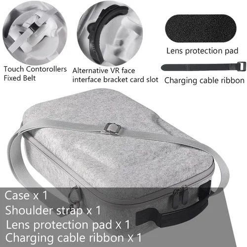 Vista 2 de Zaracle Funda de viaje rígida de almacenamiento, bolsa protectora para Oculus Quest 2 y Oculus Quest auriculares todo en uno para juegos de realidad