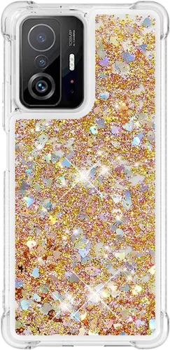 Vista 88 de Funda de silicona transparente con purpurina para Xiaomi Redmi A1 Bling Liquid Clear Star Heart Silicone Bumper a prueba de golpes, funda