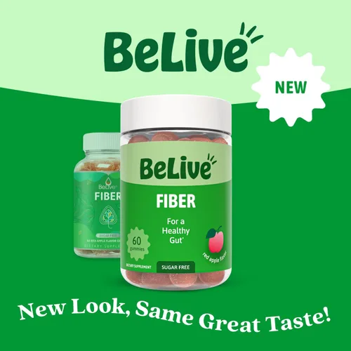 Vista 3 de BeLive Fiber Gummies - Prebiotic Fiber Supplement with Chicory Root & Inulin for Digestive Support & Overall Gut Health I Vegan, Sugar Free Gummies