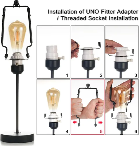 Vista 4 de Soporte de arpa de pantalla de lámpara de 7, 8, 9, 10 pulgadas, kit de arpa de lámpara ajustable, se adapta tanto a la barra de lámpara estándar
