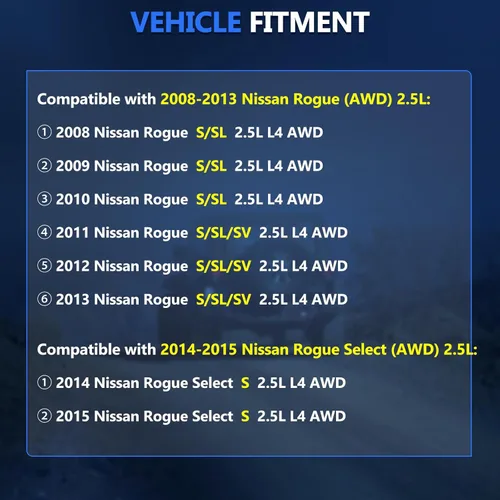 Vista 3 de MAXFAVOR Junta de eje CV AWD de repuesto para Nissan Rogue 2008-2013 S SL SV Sport, Rogue Select 2014-2015, conjunto de eje CV delantero izquierdo