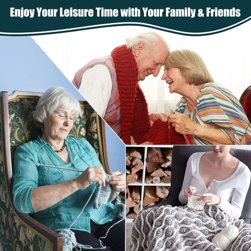 Vista 7 de KOKNIT Juego de 12 ganchos de ganchillo, mango ergonómico para manos artríticas, agujas de ganchillo cómodas y suaves, agujas de tejer extralargas