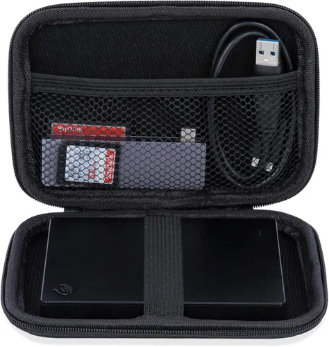 Ginsco Funda de viaje rígida para disco duro externo Seagate portátil de 1/2TB 5TB, para UnionSine 500GB/1TB disco duro ultra delgado, funda