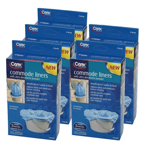 Vista 11 de Carex Health Brands Commode Liners: se adapta a la mayoría de los inodoros, con polvo absorbente, contiene 2 cuartos de líquido, desechables- 7