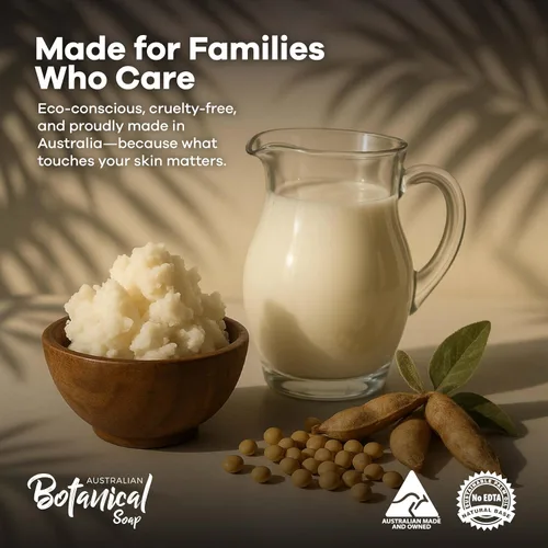 Vista 5 de Jabón de leche de cabras botánicas australianas con aceite de soja, peso neto. 3.4 libras, jabón en barra de 6.8 onzas, adecuado para todo