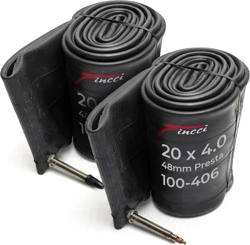 Fincci Durable 20x4.0 Fat Tire Tube - Pair 20 Inch Bike Tube with Presta/Schrader Valve – Value Pack, Reliable Air Retention and Easy to Install 2X