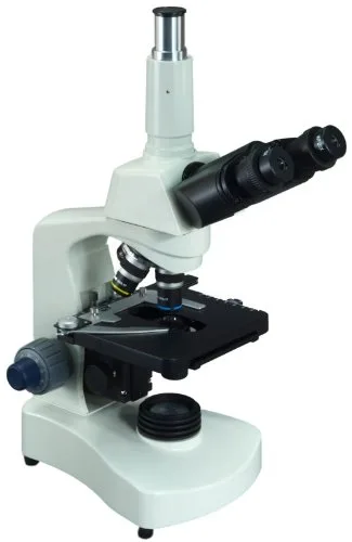 OMAX microscopio compuesto trinocular del LED 40X-2000X con la nariz invertida y la cabeza giratoria de visión de Siedentopf